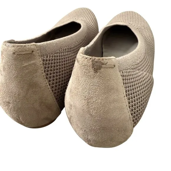 Eileen Fisher Taupe Minimal Seam Stretch Knit Ballet Slip On Flats Womens Size 9