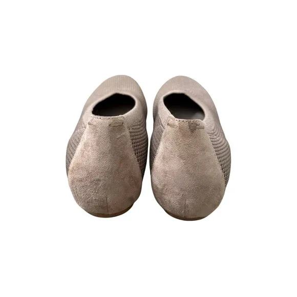 Eileen Fisher Taupe Minimal Seam Stretch Knit Ballet Slip On Flats Womens Size 9