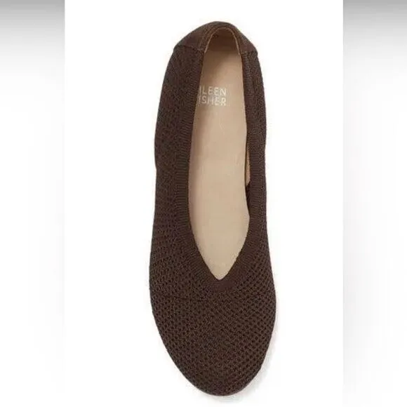 EILEEN FISHER DARK BROWN FLATS- SIZE 7 NWT