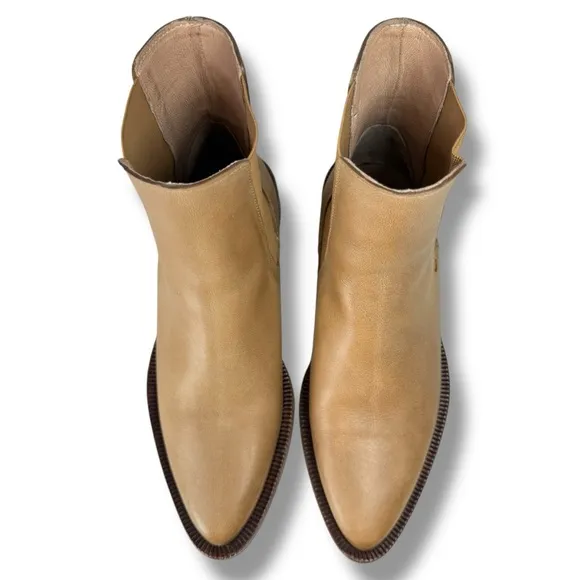 Either/Or The Everyday Boot Chelsea Tan Leather Boots, Western Cowgirl, Size 6.5