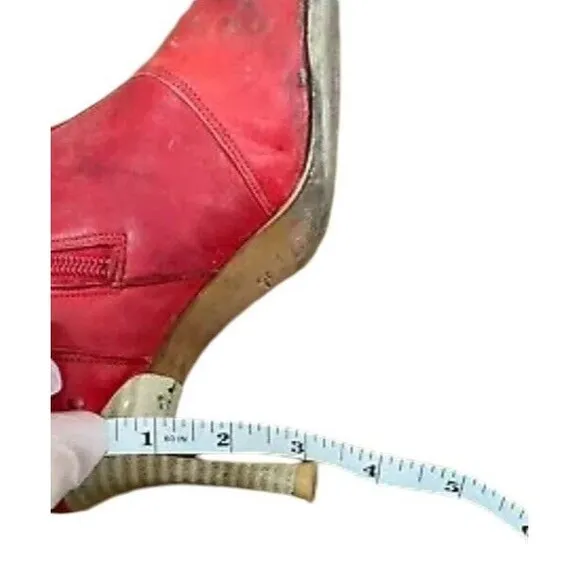 El Pajuelo Y2k 90s Western Boot Womens Sz 8 Ostrich Leather Heeled Boots