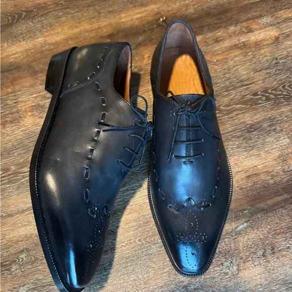 Elegant Black Leather Men's Dress Shoes