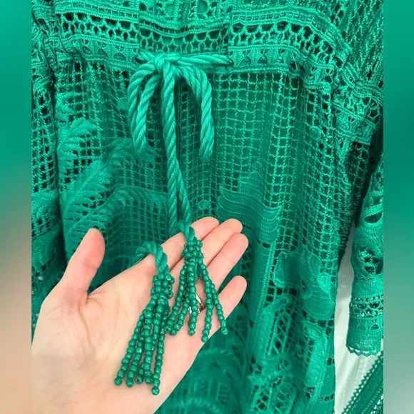 Elegant Green Lace Maxi Dress