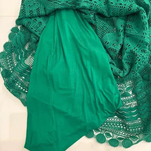 Elegant Green Lace Maxi Dress