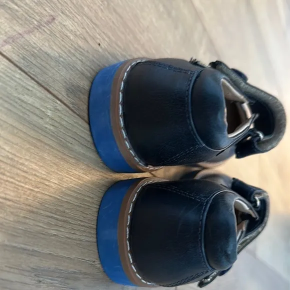 Elephantito Black Mary Jane Dress Shoes with Scalloped Edge