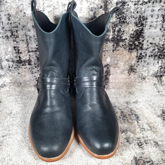 Elf Women's Cali Leather Boots Made by Hand in Bali Black Leather Size 12.5