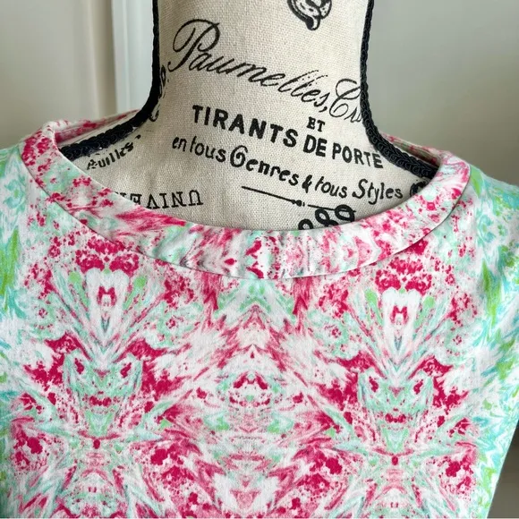 Elie Tahari Sleeveless Damask Print Sheath Dress Pink Sz 6