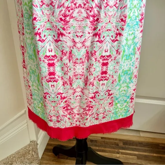Elie Tahari Sleeveless Damask Print Sheath Dress Pink Sz 6
