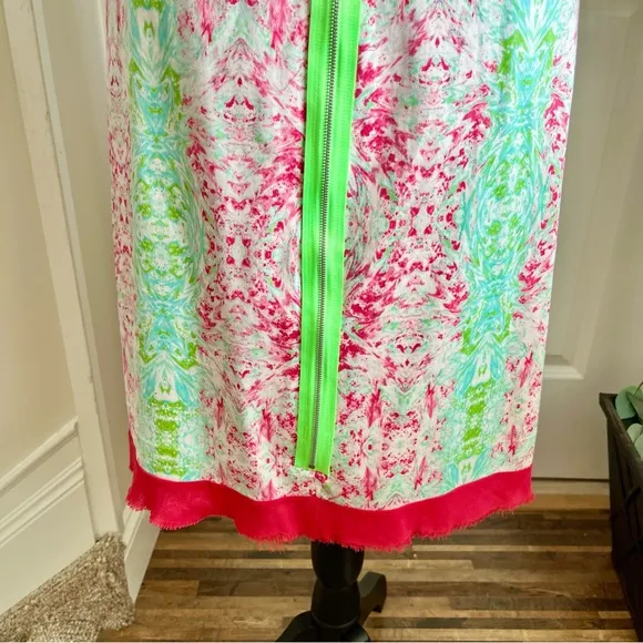 Elie Tahari Sleeveless Damask Print Sheath Dress Pink Sz 6