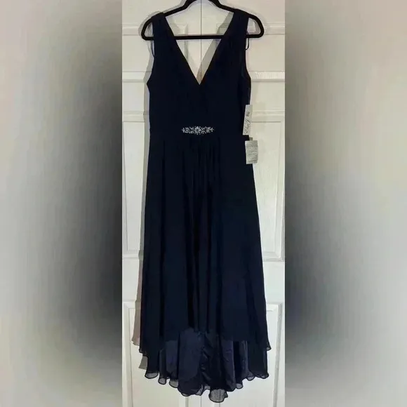 Eliza J Embellished High/Low Chiffon Dress NWT Size 14