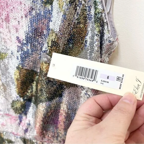 Eliza J Floral Sequence Gown Size 6