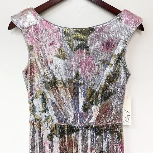 Eliza J Floral Sequence Gown Size 6