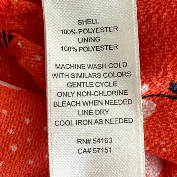 Eliza J Floral V-Neck Fit &amp; Flare Dress Orange/Navy/White Size 8 NWT