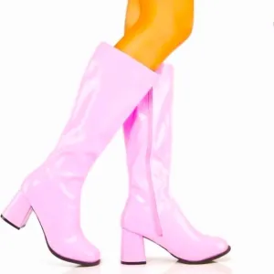Ellie Go‎ go Boots Size 9 Pink Retro Side Zip