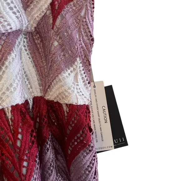 Eloquii Chevron Lace Halter-Multi Maxi Dress 18 NWT – Boho Wedding Guest Glam