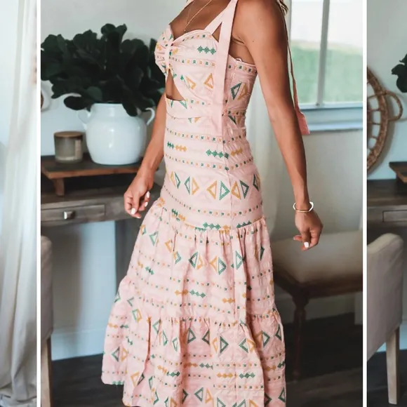 Embroidered Midi Dress by Just Me