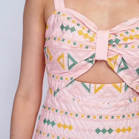 Embroidered Midi Dress by Just Me