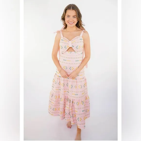 Embroidered Midi Dress by Just Me