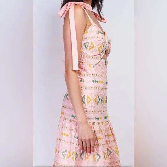 Embroidered Midi Dress by Just Me