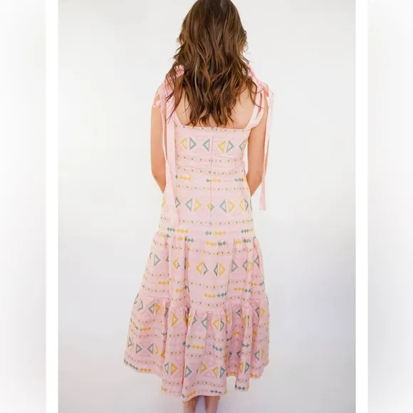 Embroidered Midi Dress by Just Me