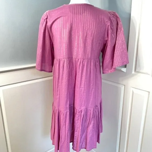 Emerson Fry India Collection Isla Dress in Pink Lavender Lurex XS/S