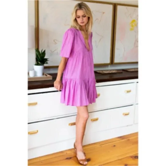 Emerson Fry India Collection Isla Dress in Pink Lavender Lurex XS/S