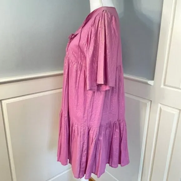 Emerson Fry India Collection Isla Dress in Pink Lavender Lurex XS/S