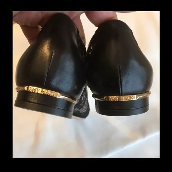 EMY MACK BLACK LACE FLATS. NEW