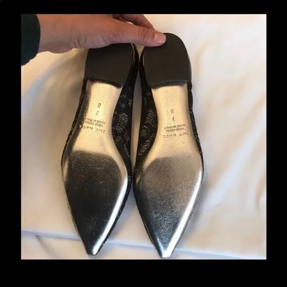 EMY MACK BLACK LACE FLATS. NEW