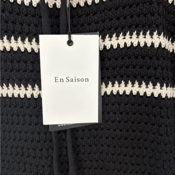 En Saison Black Natural Lucia midi dress crochet