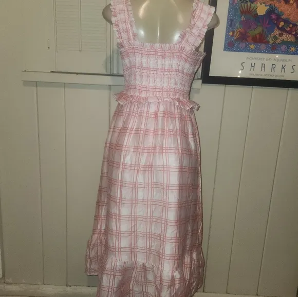 English Factory Pink Plaid Sleeveless Dress