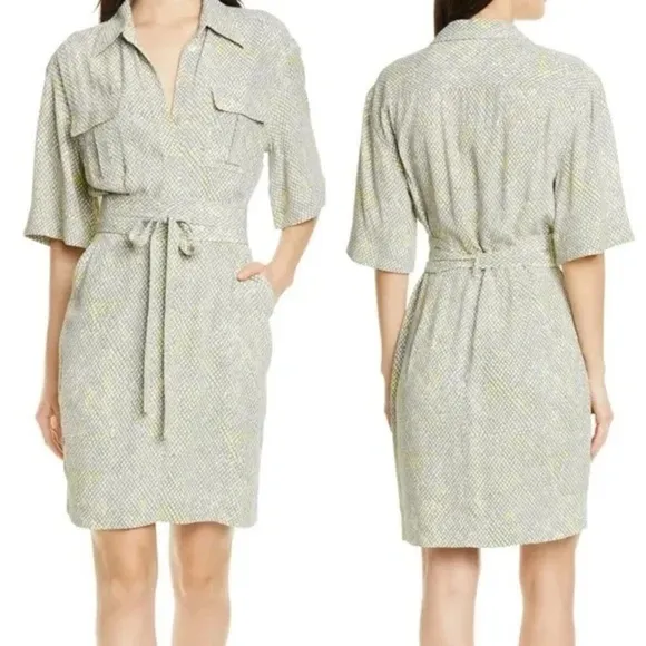 Equipment Femme Axelle Snakeskin Mini Shirt Dress 0