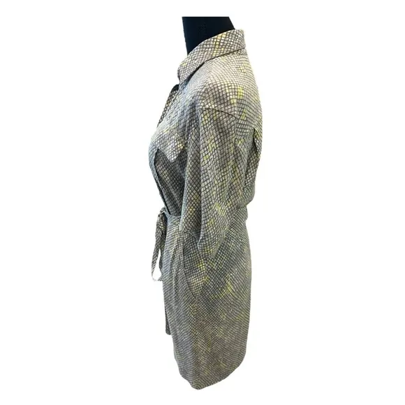 Equipment Femme Axelle Snakeskin Mini Shirt Dress 0