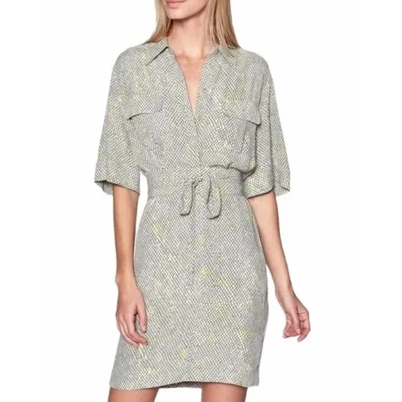 Equipment Femme Axelle Snakeskin Mini Shirt Dress 0