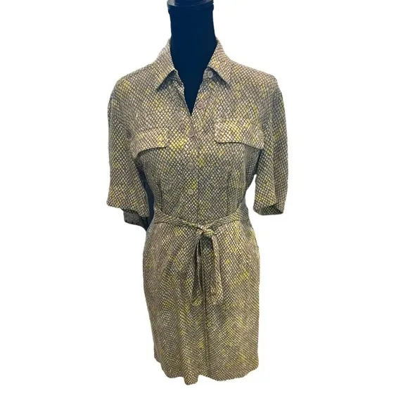 Equipment Femme Axelle Snakeskin Mini Shirt Dress 0
