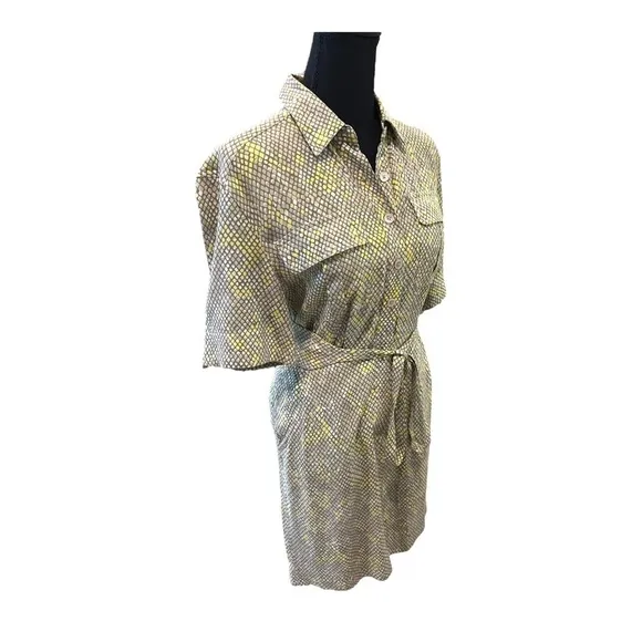 Equipment Femme Axelle Snakeskin Mini Shirt Dress 0