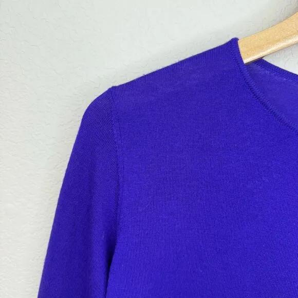 ESCADA 100% Virgen Wool Made in Italy Womens Sz L Tanzanite Long Sleeve Sweater