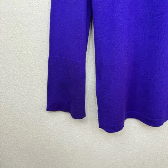 ESCADA 100% Virgen Wool Made in Italy Womens Sz L Tanzanite Long Sleeve Sweater