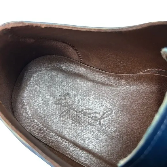 Esquivel Midnight Blue leather Derby Oxford Handmade Leather Shoes 10.5 Cap Toe