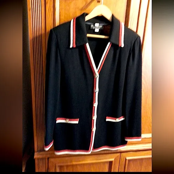 EUC Jacket from St John Collection by Marie Gray, Navy/Cream/Red, Size 10 $112