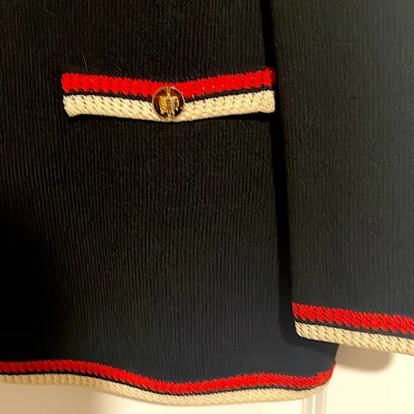 EUC Jacket from St John Collection by Marie Gray, Navy/Cream/Red, Size 10 $112