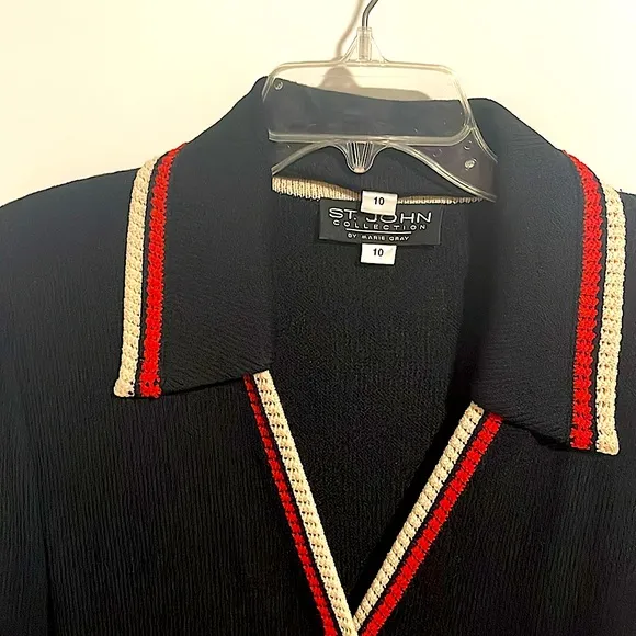 EUC Jacket from St John Collection by Marie Gray, Navy/Cream/Red, Size 10 $112