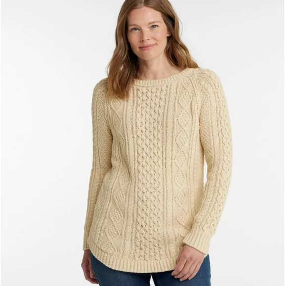 EUC L.L. Bean Signature Cotton Fisherman Tunic Sweater