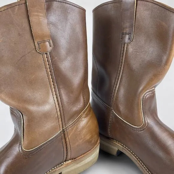 EUC Red Wing Vintage 1155 Pecos Brown Leather Work Boots Mens Sz 10.5