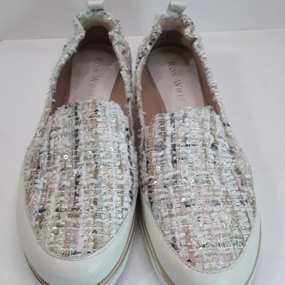 EUC Ron White Nell Pastel Tweed Slip on Shoes Size EUR 36.5 US Size 6