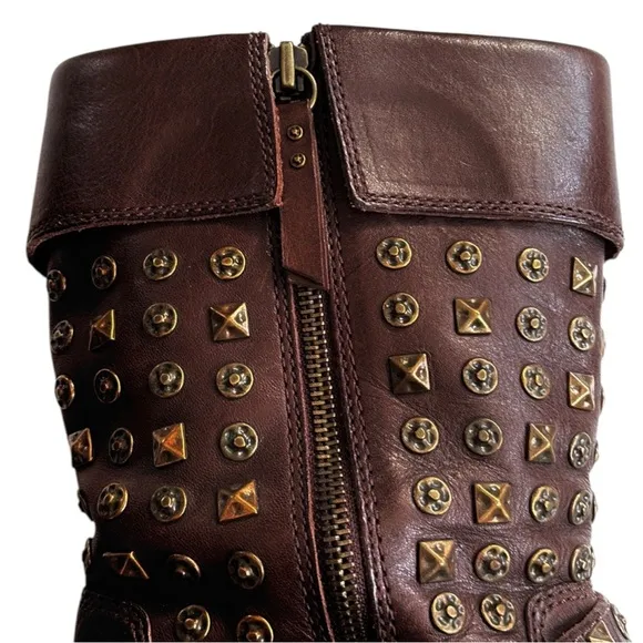 EUC UGG leather Studded Conor Boots Brown Size 9.5