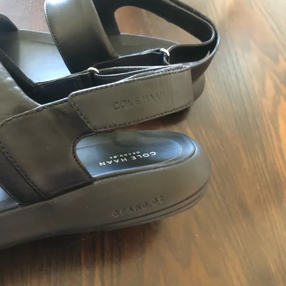 EUC💫Cole Haan Grand Os Zero Black Leather Women's ELLA Sandals Shoes 11 comfy