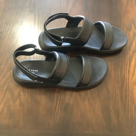 EUC💫Cole Haan Grand Os Zero Black Leather Women's ELLA Sandals Shoes 11 comfy