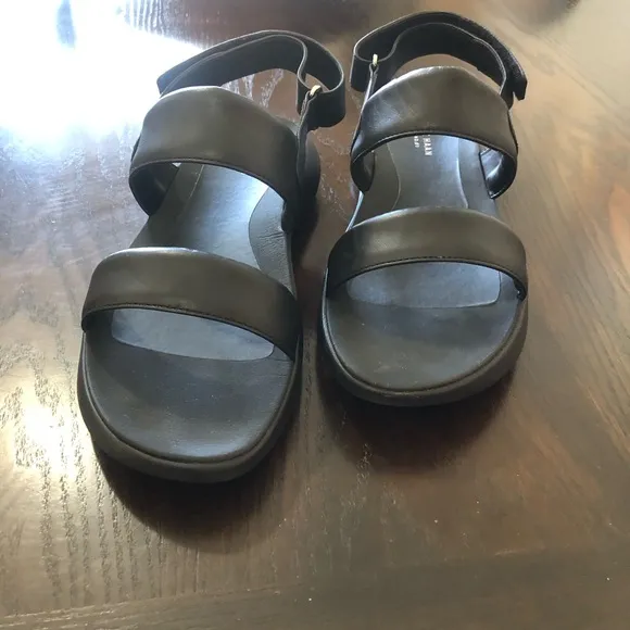 EUC💫Cole Haan Grand Os Zero Black Leather Women's ELLA Sandals Shoes 11 comfy