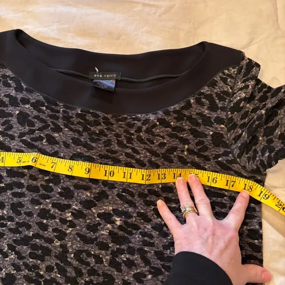 Eva Varro Animal Print A Line Dress, Large, Comfy Throw On Work Church Errands